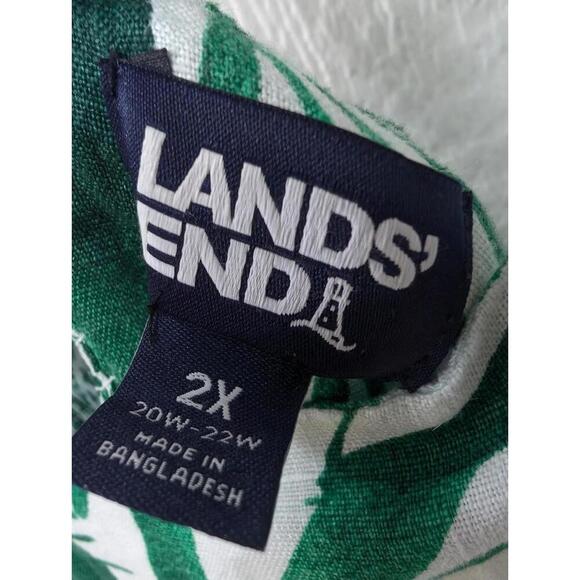 Lands' End 100% Linen Tropical Sleeveless Midi Dress Pockets Plus Size 2X 20-22W - Picture 5 of 8
